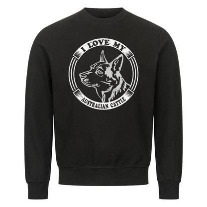 Premium Sweatshirt "Australian Cattle Dog - I love..." Schwarz – hunde-shirt.de
