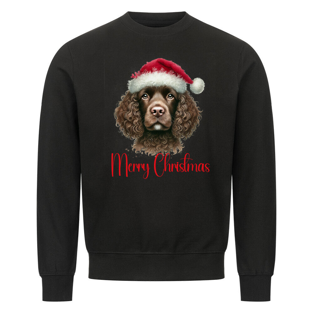 Premium Sweatshirt "American Water Spaniel - Merry Christmas" Schwarz – hunde-shirt.de
