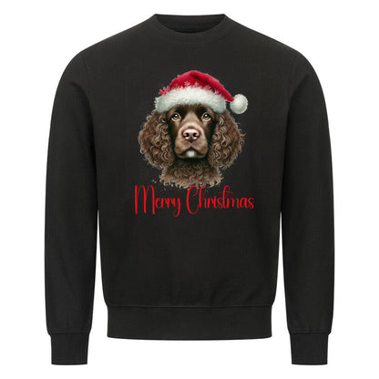 Premium Sweatshirt "American Water Spaniel - Merry Christmas" Schwarz – hunde-shirt.de