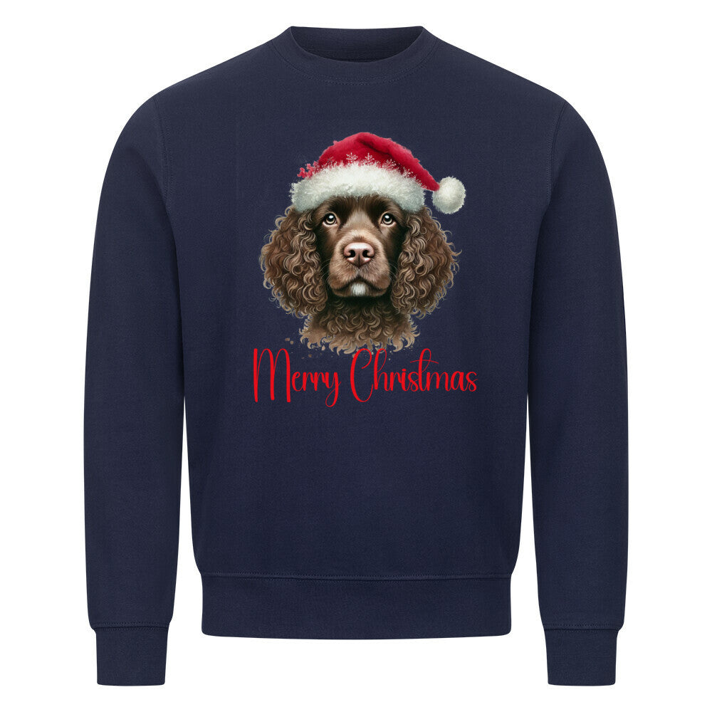 Premium Sweatshirt "American Water Spaniel - Merry Christmas" Navy Blue – hunde-shirt.de