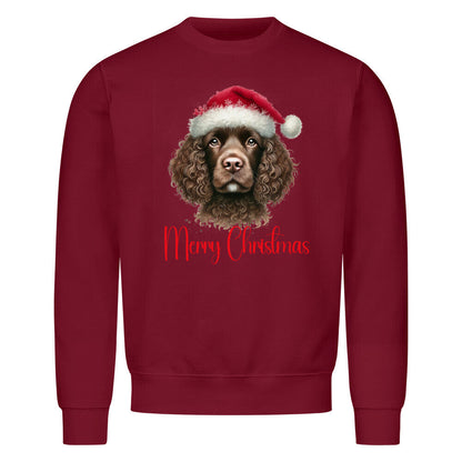Premium Sweatshirt "American Water Spaniel - Merry Christmas" Burgunder – hunde-shirt.de