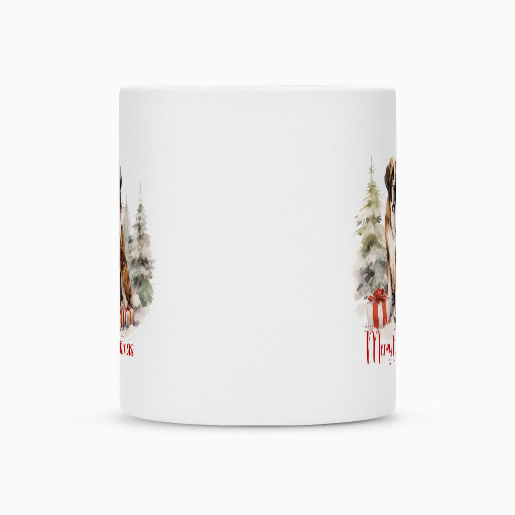 Tasse "Bernhardiner - Merry Christmas Wood" – hunde-shirt.de