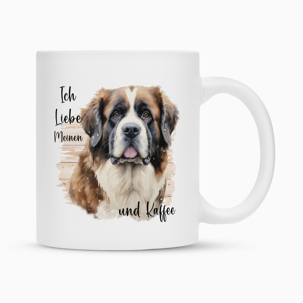 Tasse "Bernhardiner - Ich liebe..." Weiß – hunde-shirt.de