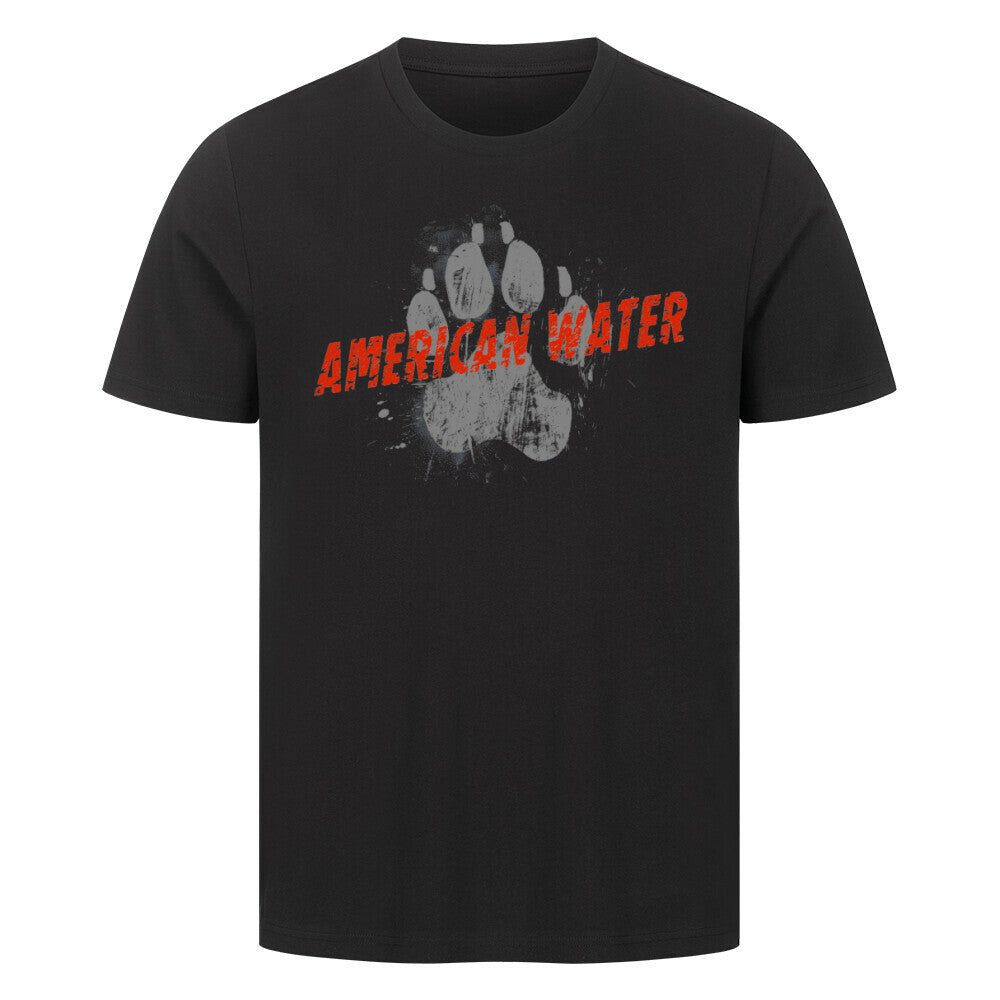 Premium T-Shirt "American Water - PAW" Schwarz – hunde-shirt.de