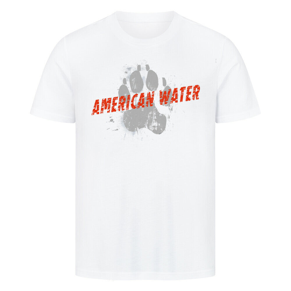 Premium T-Shirt "American Water - PAW" Weiß – hunde-shirt.de