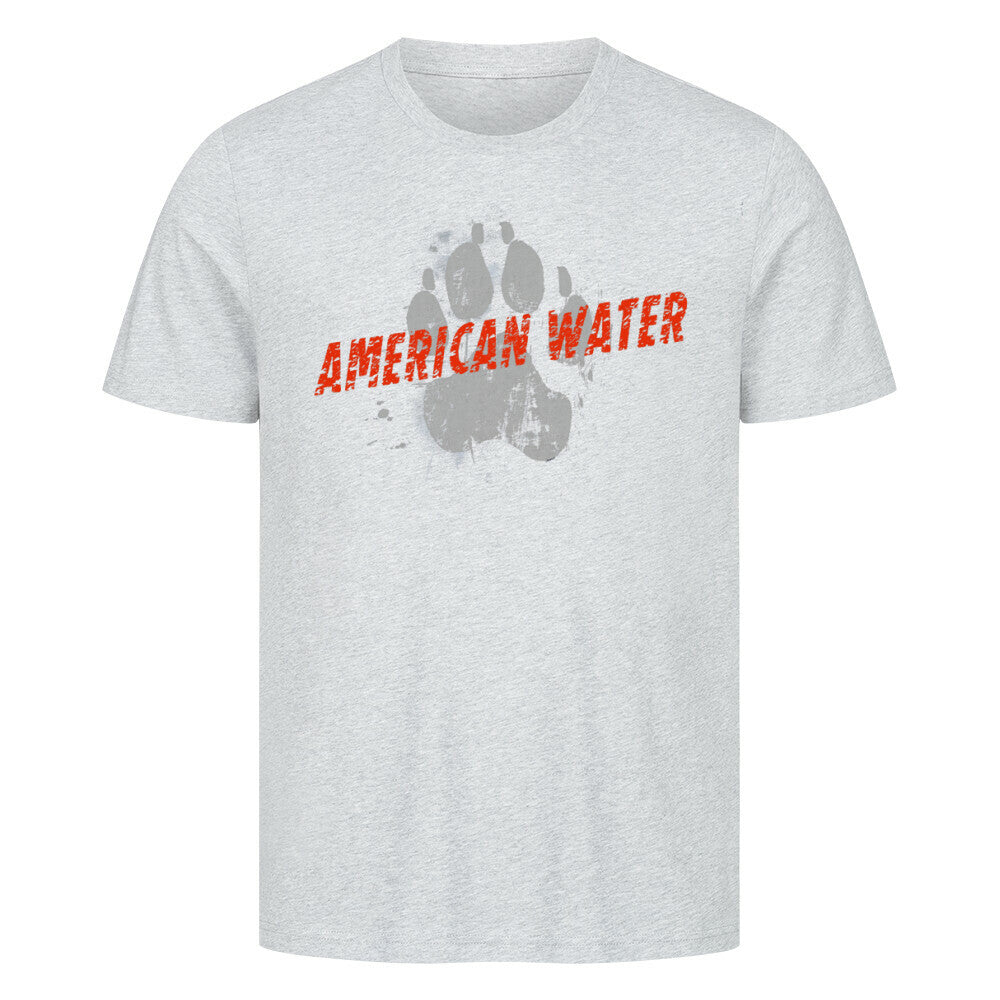 Premium T-Shirt "American Water - PAW" Heather Grey – hunde-shirt.de