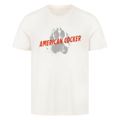 Premium T-Shirt "American Cocker - PAW" Natural Raw – hunde-shirt.de