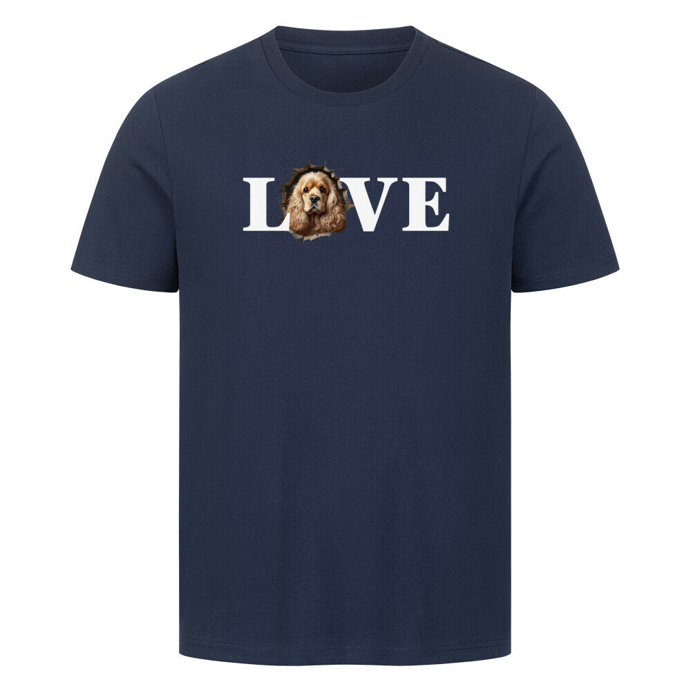 Premium T-Shirt "American Cocker - LOVE" French Navy – hunde-shirt.de