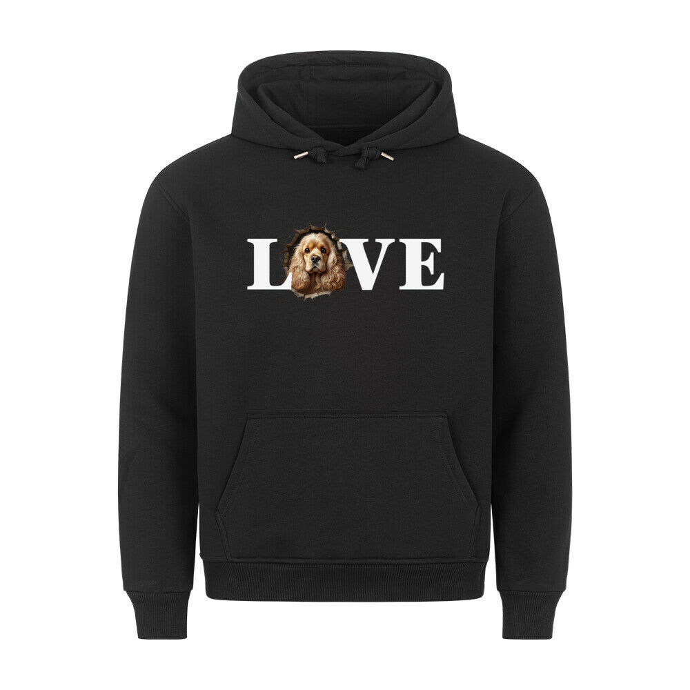 Premium Hoodie "American Cocker - LOVE" Schwarz – hunde-shirt.de