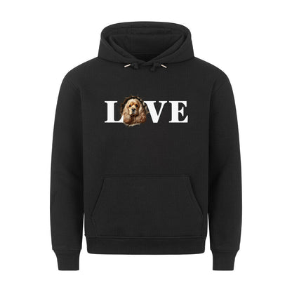 Premium Hoodie "American Cocker - LOVE" Schwarz – hunde-shirt.de