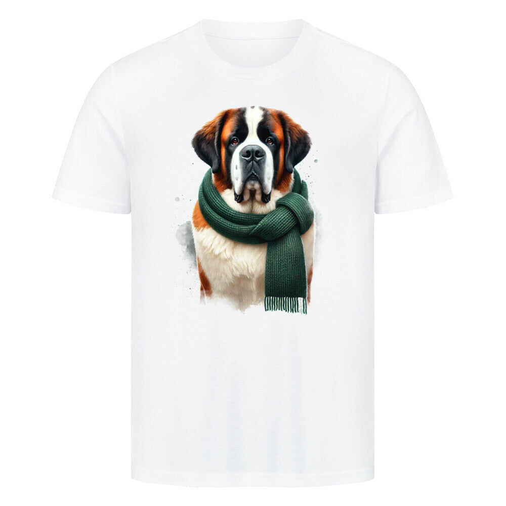 Premium T-Shirt "Bernhardiner - Cool" Weiß – hunde-shirt.de