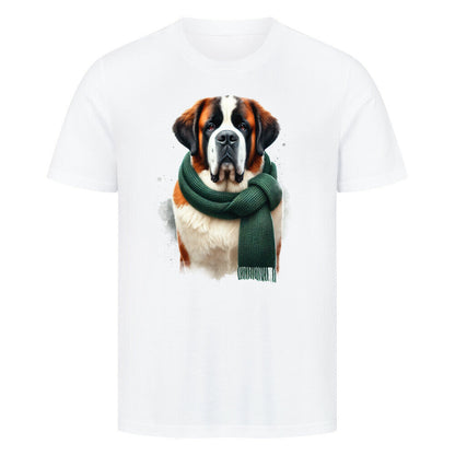 Premium T-Shirt "Bernhardiner - Cool" Weiß – hunde-shirt.de