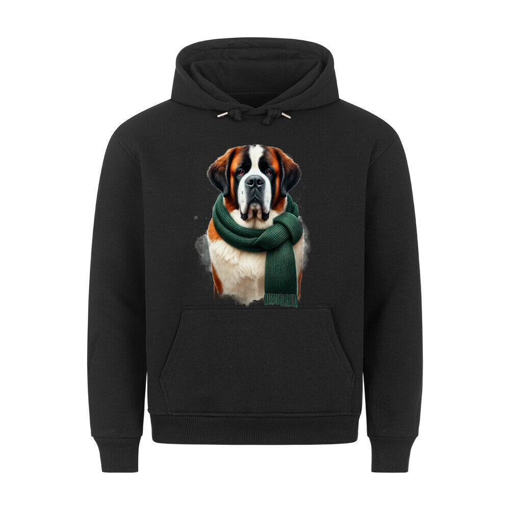 Premium Hoodie "Bernhardiner - Cool" Schwarz – hunde-shirt.de