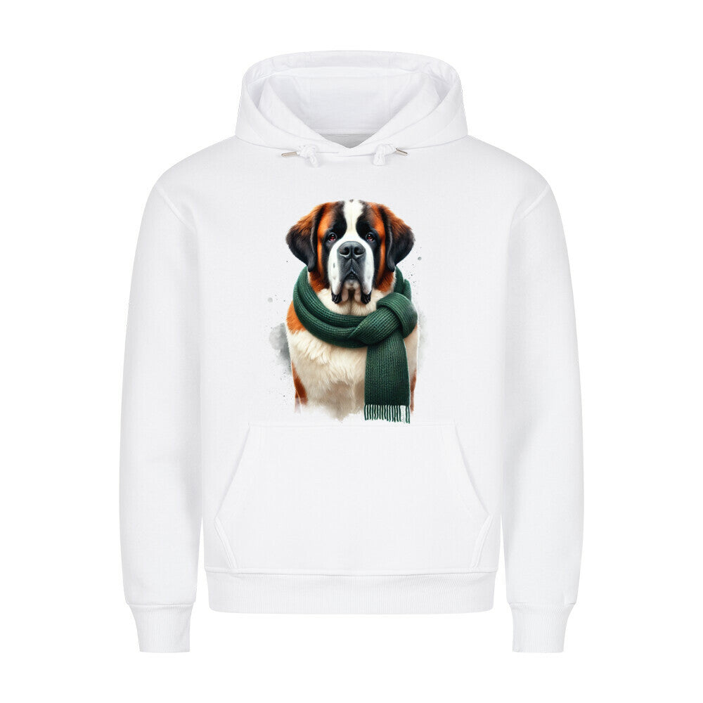 Premium Hoodie "Bernhardiner - Cool" Weiß – hunde-shirt.de