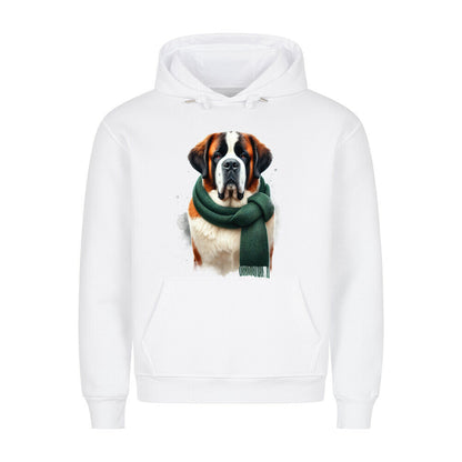 Premium Hoodie "Bernhardiner - Cool" Weiß – hunde-shirt.de