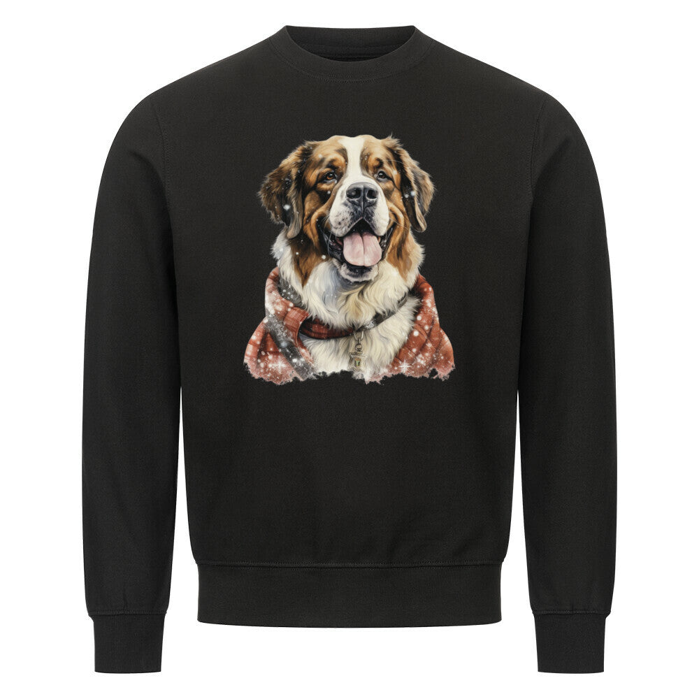 Premium Sweatshirt "Bernhardiner - Winter" Schwarz – hunde-shirt.de