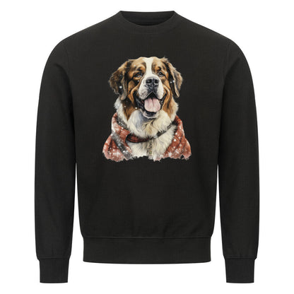 Premium Sweatshirt "Bernhardiner - Winter" Schwarz – hunde-shirt.de