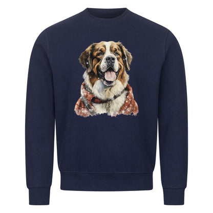 Premium Sweatshirt "Bernhardiner - Winter" Navy Blue – hunde-shirt.de