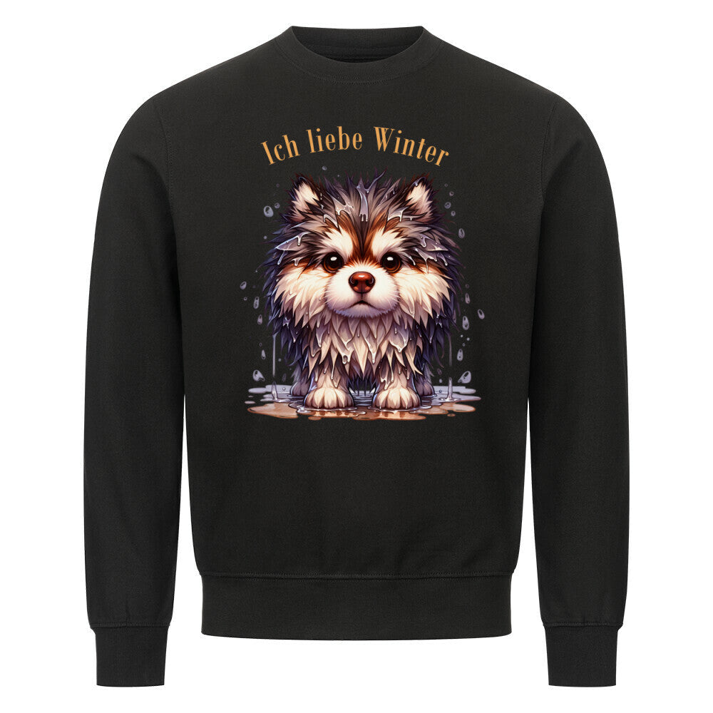 Premium Sweatshirt "Alaskan Malamute - Ich liebe..." Schwarz – hunde-shirt.de