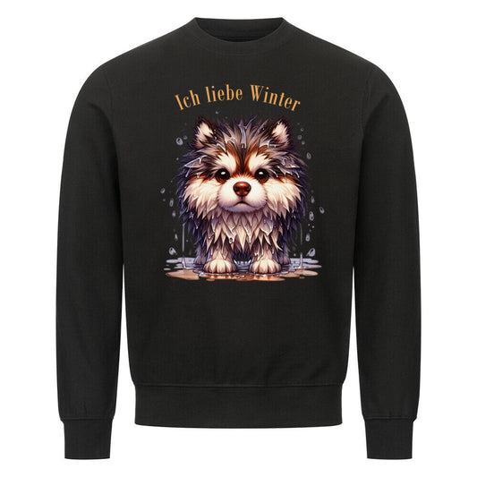 Premium Sweatshirt "Alaskan Malamute - Ich liebe..." Schwarz – hunde-shirt.de