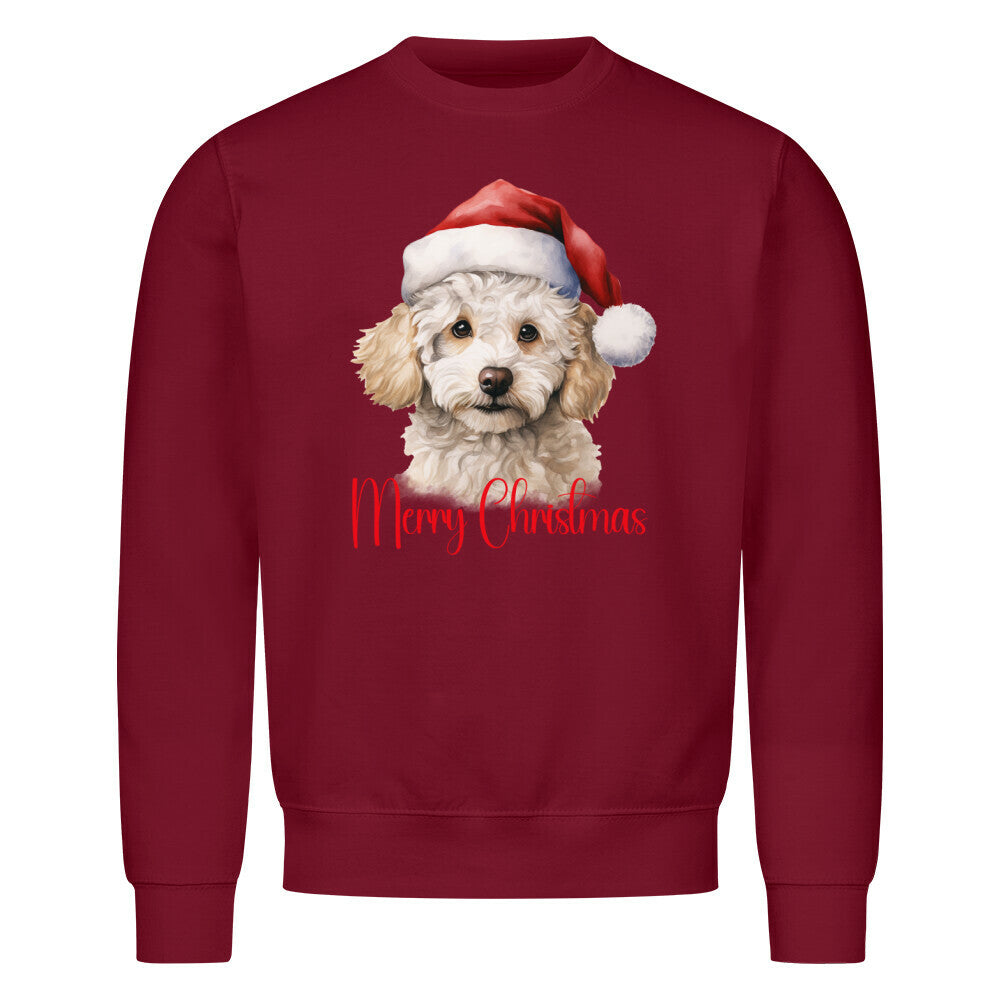 Premium Sweatshirt "Bichon Frisé - Merry Christmas" Burgunder – hunde-shirt.de