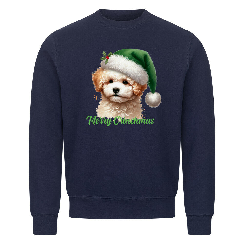 Premium Sweatshirt "Bichon Frisé - Merry Grinchmas" Navy Blue – hunde-shirt.de