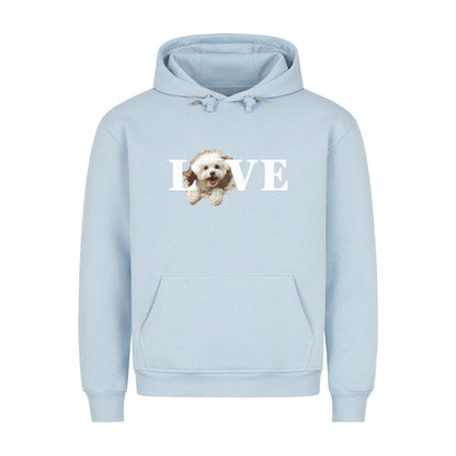 Premium Hoodie "Bichon Frisé - LOVE" Babyblau – hunde-shirt.de