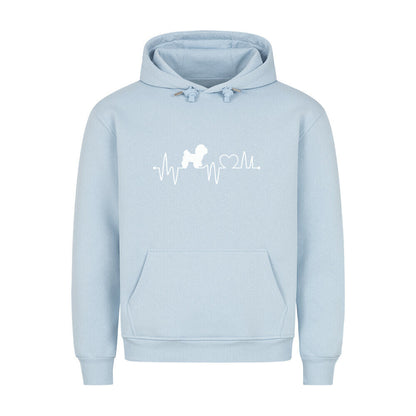 Premium Hoodie "Bichon Frisé- Heartbeat" Babyblau – hunde-shirt.de