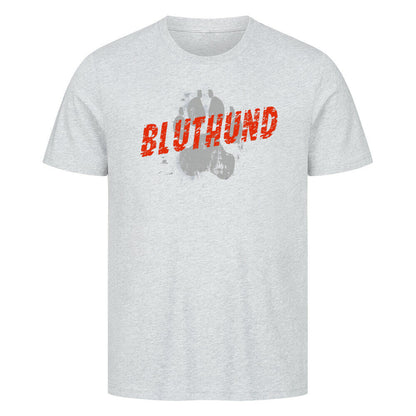 Premium T-Shirt "Bluthund - PAW" Heather Grey – hunde-shirt.de