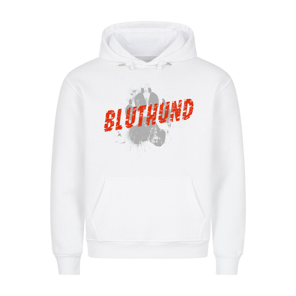 Premium Hoodie "Bluthund - PAW" Weiß – hunde-shirt.de