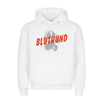 Premium Hoodie "Bluthund - PAW" Weiß – hunde-shirt.de