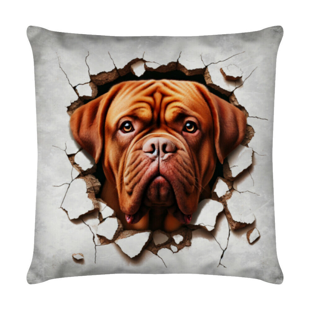 Kissen "Bordeauxdogge - Look" Weiß – hunde-shirt.de