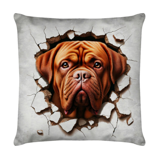 Kissen "Bordeauxdogge - Look" Weiß – hunde-shirt.de