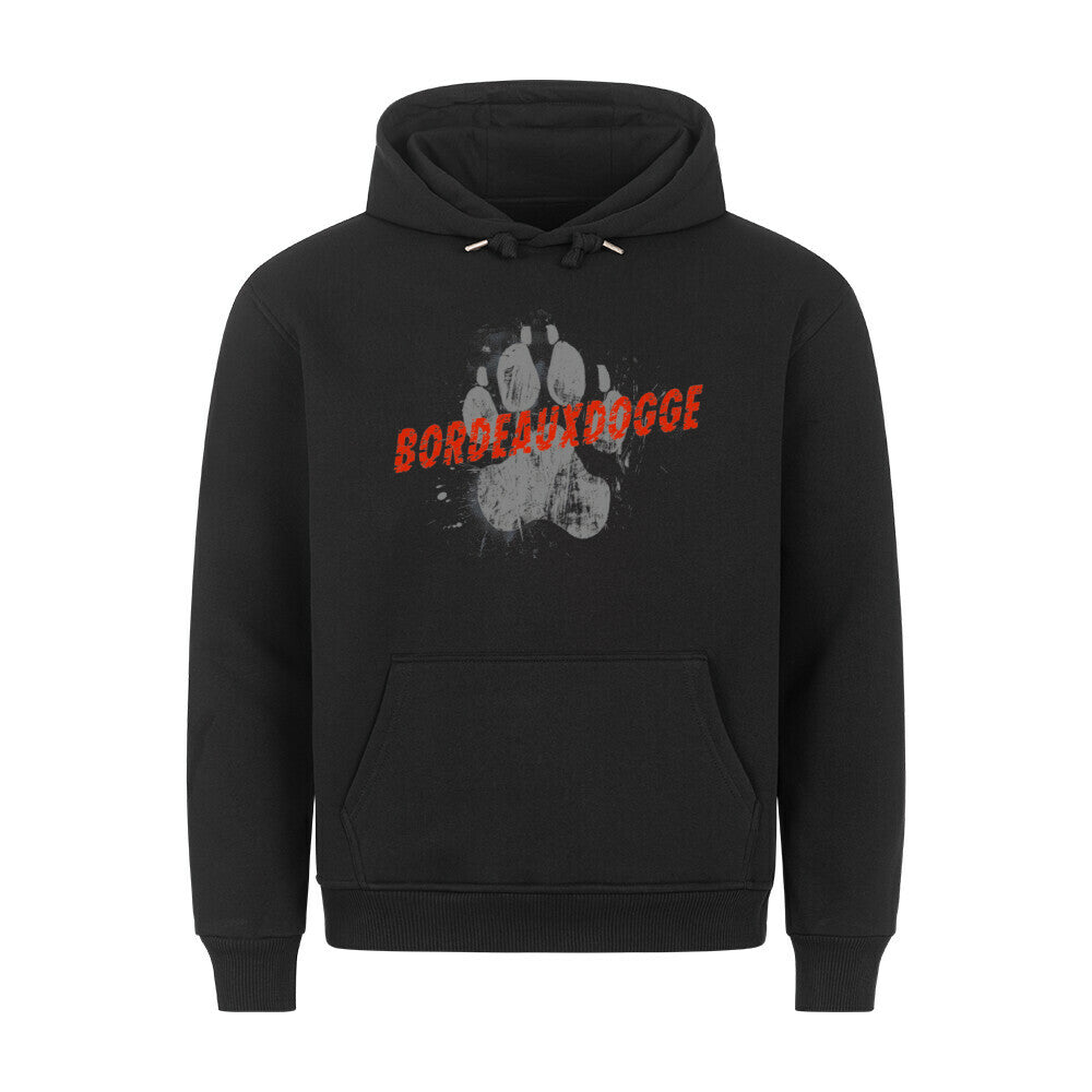 Premium Hoodie "Bordeauxdogge - PAW" Schwarz – hunde-shirt.de