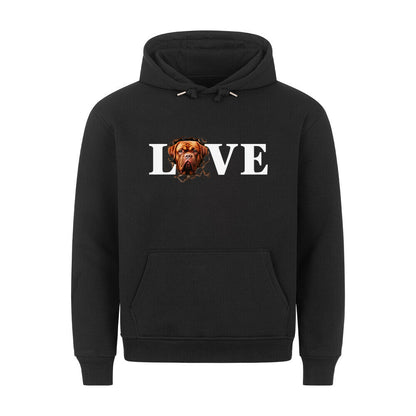 Premium Hoodie "Bordeauxdogge - LOVE" Schwarz – hunde-shirt.de