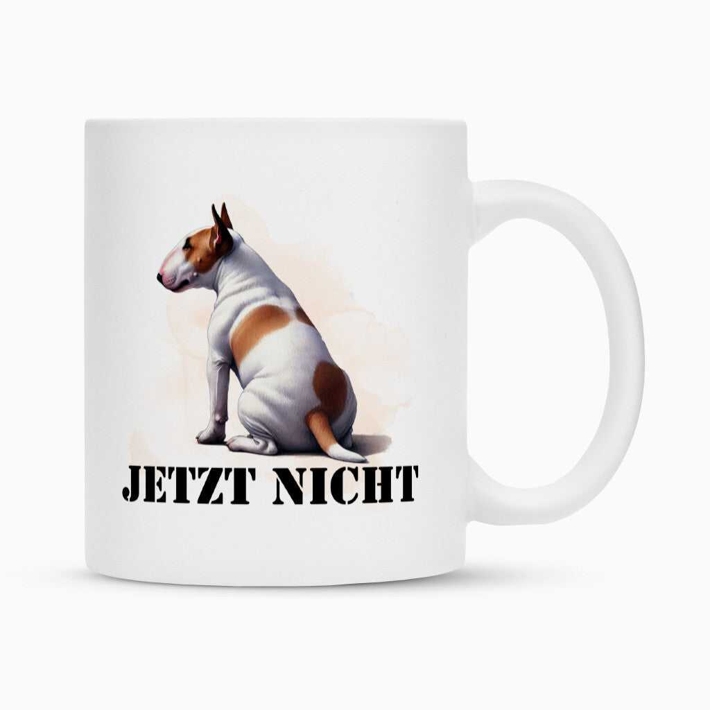 Tasse "Bullterrier ( weiß ) - JETZT NICHT" Weiß – hunde-shirt.de