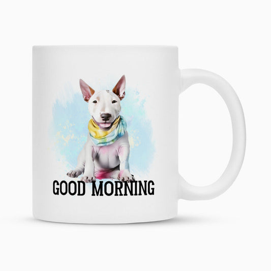 Tasse "Bullterrier - GOOD MORNING" Weiß – hunde-shirt.de