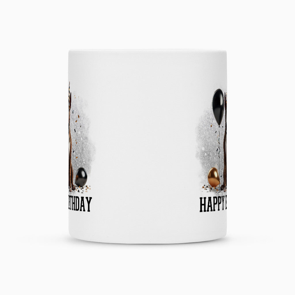 Tasse "Bullterrier ( braun ) - Happy Birthday" – hunde-shirt.de