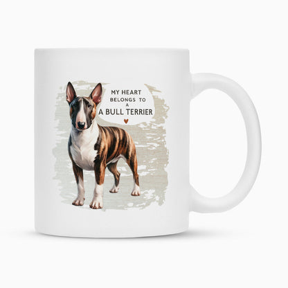 Tasse "Bullterrier - My Heart..." Weiß – hunde-shirt.de