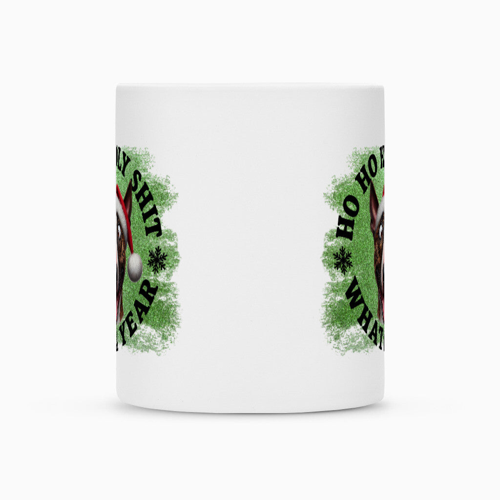 Tasse "Bullterrier ( braun ) - HO HO..." – hunde-shirt.de