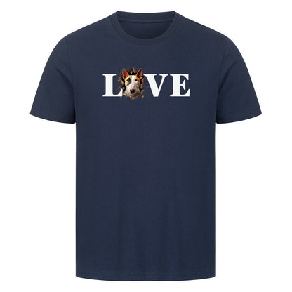Premium T-Shirt "Bullterrier ( hell ) - LOVE" French Navy – hunde-shirt.de