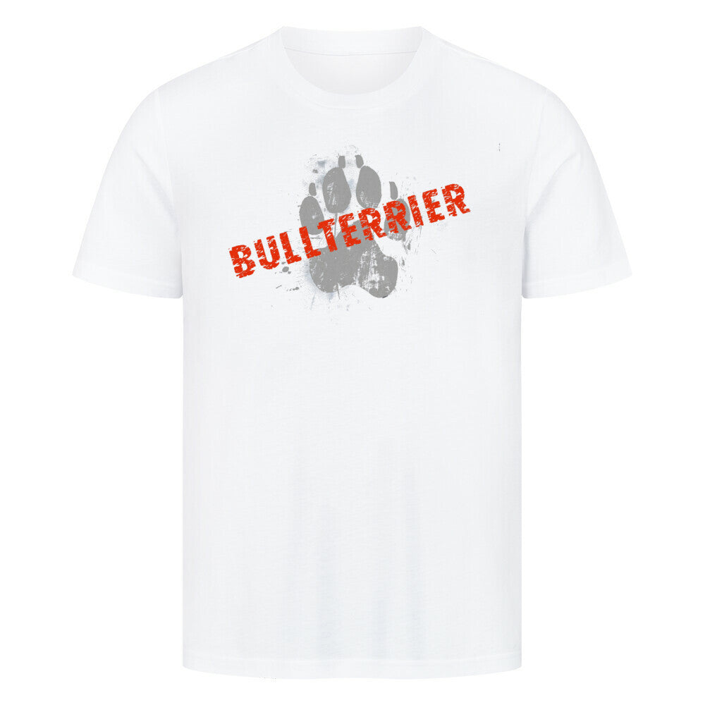 Premium T-Shirt "Bullterrier - PAW" Weiß – hunde-shirt.de