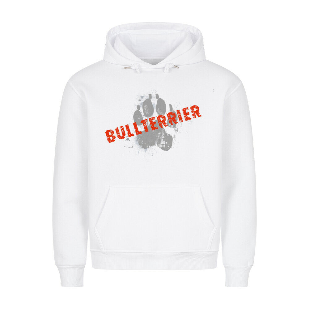 Premium Hoodie "Bullterrier - PAW" Weiß – hunde-shirt.de