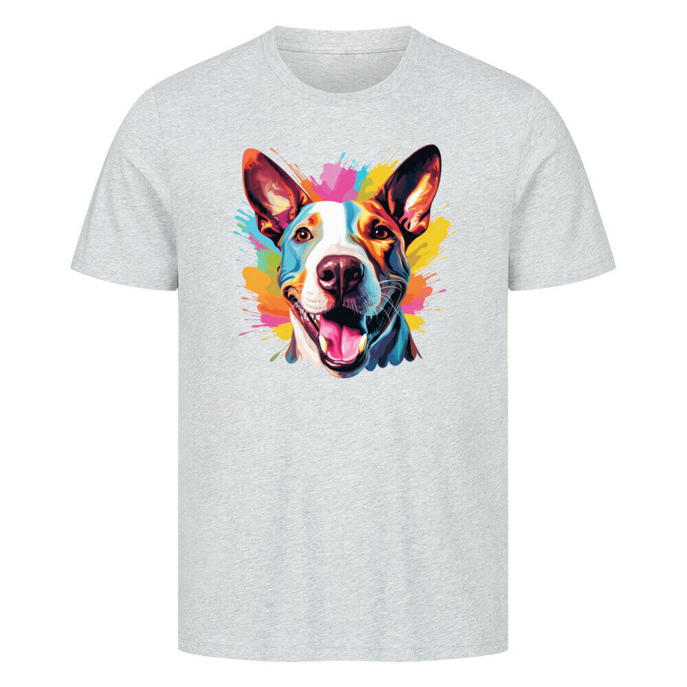 Premium T-Shirt "Bullterrier - Paint" Heather Grey – hunde-shirt.de