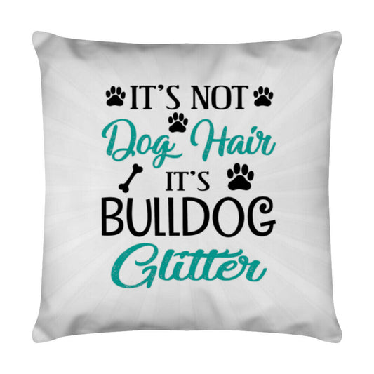 Kissen "Bulldog - Glitter" Weiß – hunde-shirt.de
