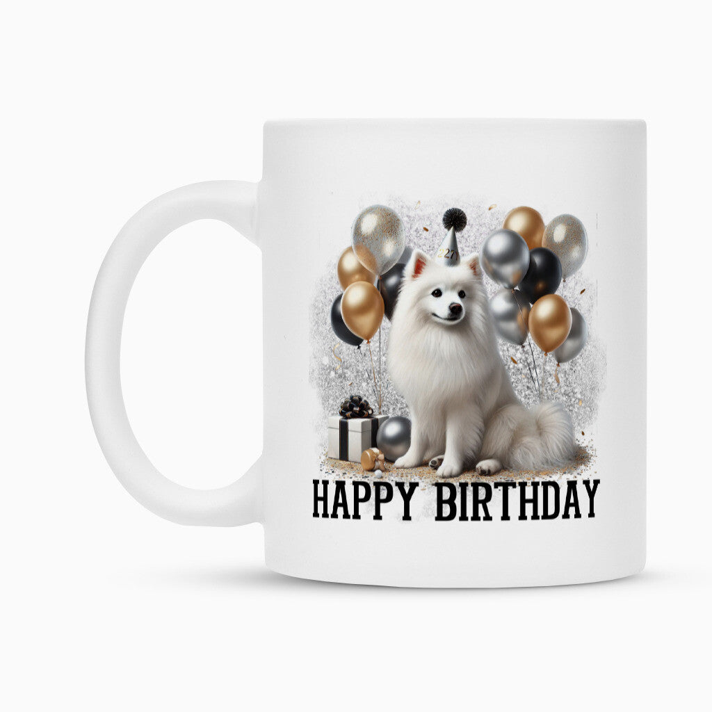 Tasse "American Eskimo - Happy Birthday" – hunde-shirt.de