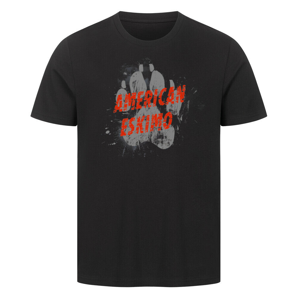 Premium T-Shirt "American Eskimo - PAW" Schwarz – hunde-shirt.de