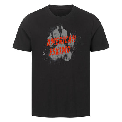 Premium T-Shirt "American Eskimo - PAW" Schwarz – hunde-shirt.de