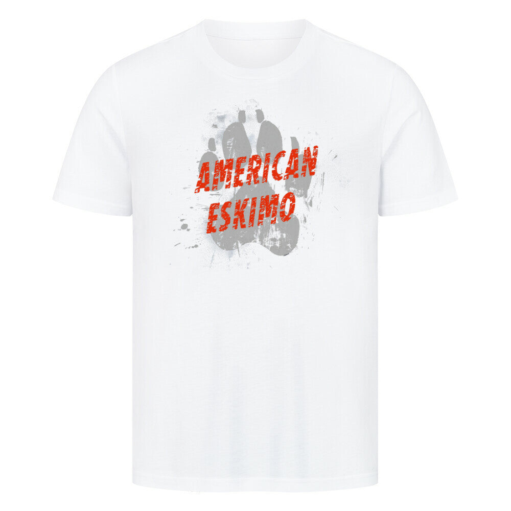 Premium T-Shirt "American Eskimo - PAW" Weiß – hunde-shirt.de