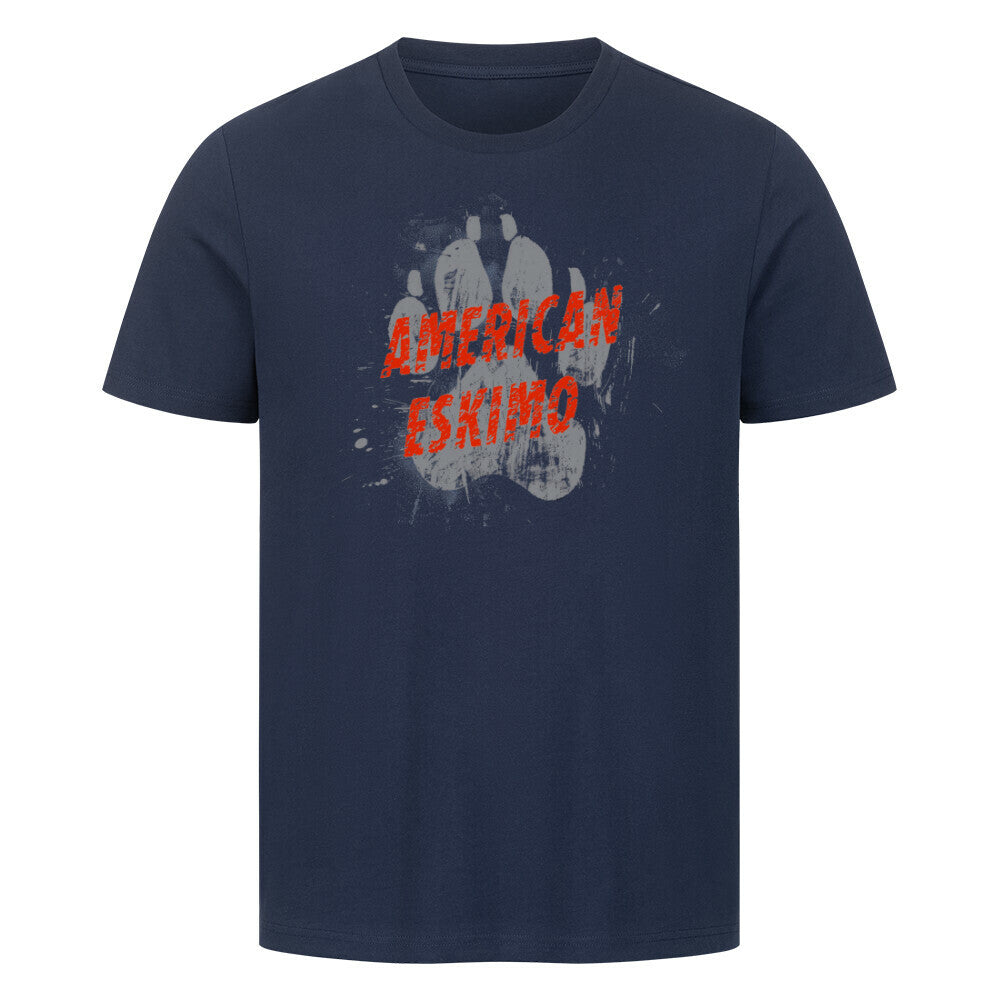 Premium T-Shirt "American Eskimo - PAW" French Navy – hunde-shirt.de